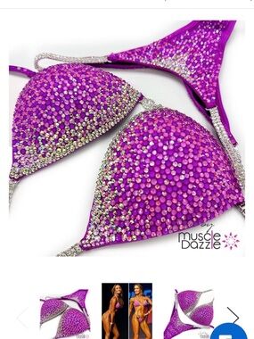 Muscle Dazzle Purple Crystal Competition Bikini